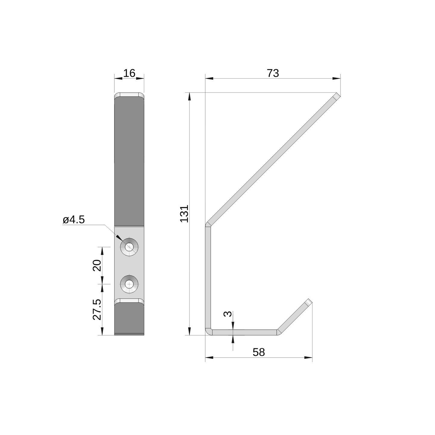 Garderobenhaken aus Aluminium -